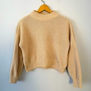 Hollister Mock Neck Cropped Pullover Sweater Size XS